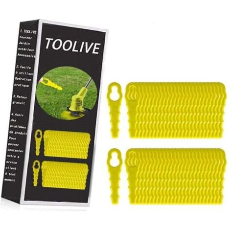 100 Stück Ersatzklingen, kompatibel mit Ryobi Trimmer, doppelt gezahnte Klingenköpfe RAC155 RAC157 RAC158
