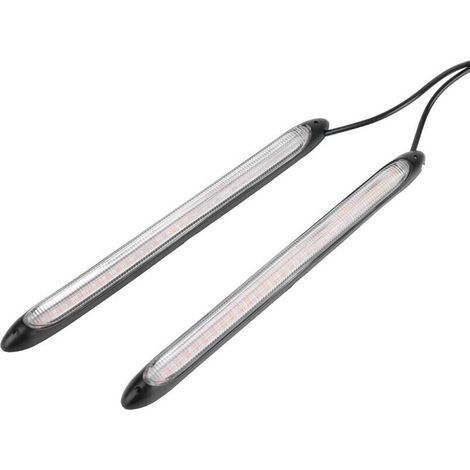 2 pezzi Striscia luminosa a LED per indicatori di direzione, bicolore, alta luminosità, luci diurne, strisce luminose universali per auto A (1/4)