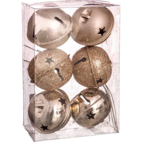 Set de 6 cloches de Noël en métal Doré - 5cm (1/3)
