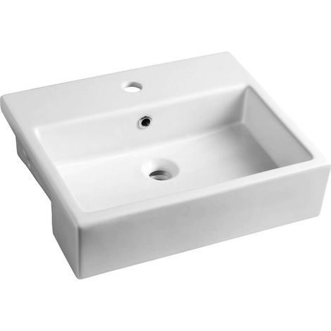 Sapho Isvea Purity - Halbeinbauwaschbecken, 50x40 cm, weiß 10PL52050 (1/5)