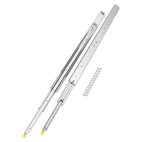 1 Par de Correderas Dobles para Cajones de Extensión Completa, Carga de 226,8 kg, Rodamiento de Bolas con Riel Deslizante para Cajones de Montaje Lateral con Bloqueo, 1555 x 76 x 19,5 mm (1/5)