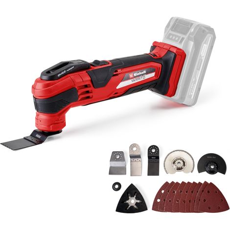Einhell Outil multifonction sans fil VARRITO - Solo PXC (18V, 11000-20000 min.-1, verrouillage rapide, porte-outil réglable en 12 directions) Livré sans Batterie ni Chargeur