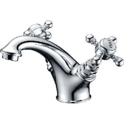 Retro-Zweigriff-Waschbeckenarmatur CANTERBURY mit integriertem Ventil (1/4)