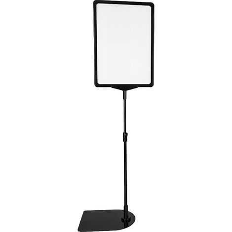 Ortviai Support de panneau publicitaire sur pied réglable en hauteur (330–510 mm) pour affiches A4, cadre ABS, base en fer (1/5)