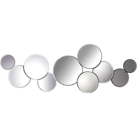 Espejo moderno alargado en acabado color plata, 90cm(ancho) 90cm(altura) 2cm(fondo). (1/2)