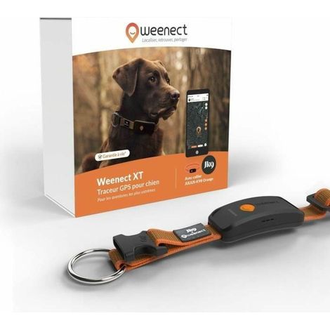 Weenect Hund XT GPS Halsband orange wasserdicht und robust