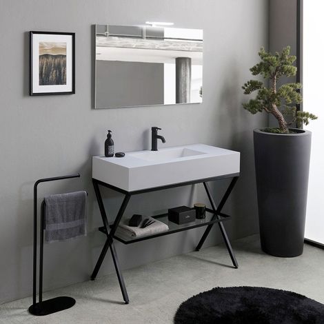 Mobile Bagno A Terra 100Cm Con Design Industrial  Manchester