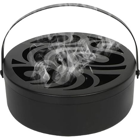 Brûleur D'Encens Rétro en Métal Portable Résistant à la Chaleur Brûle-encens en de Fer Pour Maison Chambre Jardin Camping Branches Et Crochets (1/5)