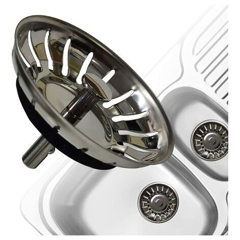 Crépine d'évier, bouchon de vidange de crépine d'épaississement en acier inoxydable de cuisine, dimensionné pour les éviers 79-82 mm (diamètre : 80 mm) (1/5)