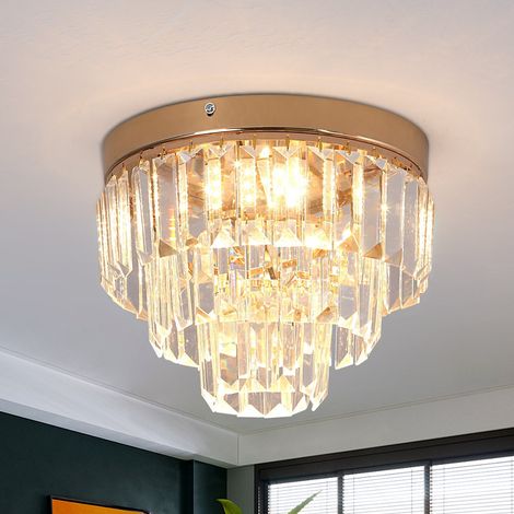 Plafonnier LED cristal doré, 24W, Ø25cm, 3000K-6000K, IP20 (1/5)