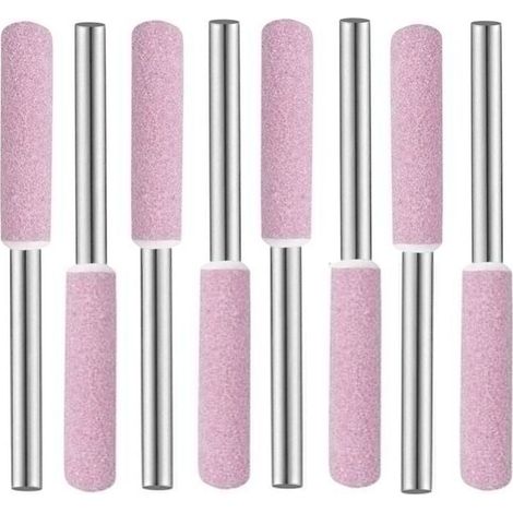 Grinding Polishing Head, 8pcs Grinding Stones Abrasives, Grinding Wheel on Shank, Abrasive Shank, Chainsaw Sharpeners, 4mm Diamond Chainsaw Sharpening Files for Sharpening Chainsaws (1/5)
