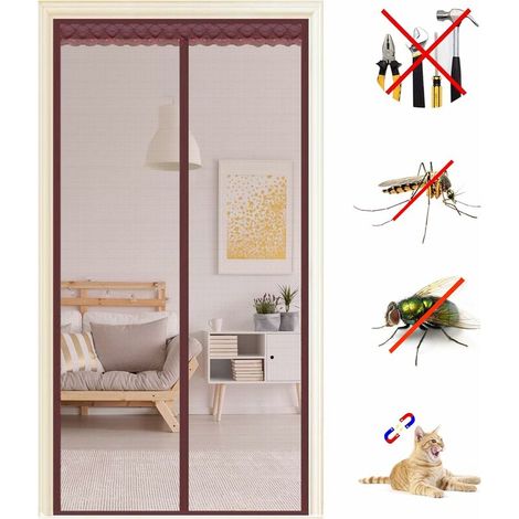 Window Mosquito Net Magnetic Window Door Mosquito Net 130x200cm, Self-Adhesive Mesh Encryption Mosquito Net, Anti-Mosquito Magnetic Curtain Automatic Closing, No Drilling, For Door (1/5)