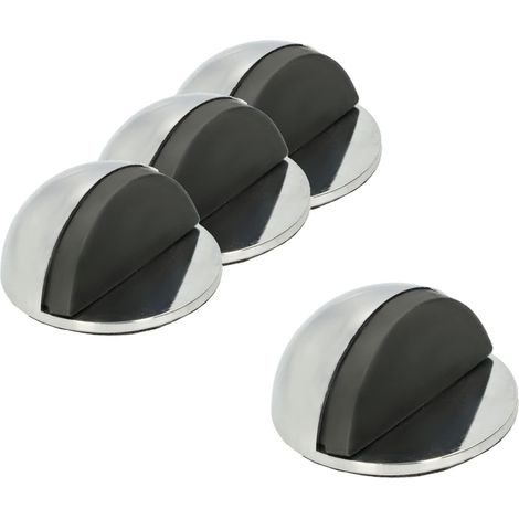 KOTARBAU Lot de 4 butoirs de porte avec butées en caoutchouc pour portes autoportantes Chromé (1/5)