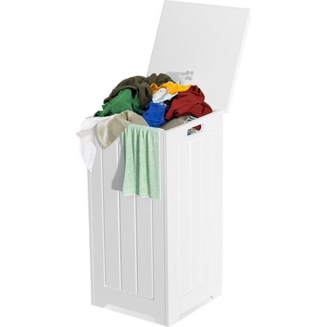 White Wooden Laundry Bin (1/5)