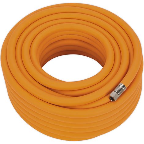 Sealey Air Line Hose 20m x 10mm Hybrid High Visibility 1/4""BSP Unions AHHC2038