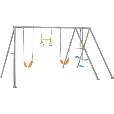 altalena intex grigio con set di gioco a 4 funzioni 465x249x203 cm - cod. 44131 (1/10)
