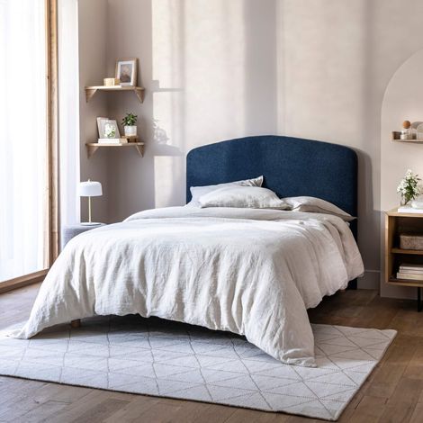 Tête de lit déco bouclette 160 cm bleu marine (1/4)