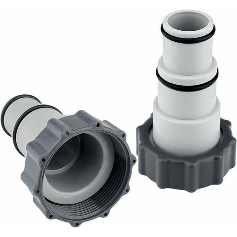 Adaptateur de Tuyau Piscine,2 pièces Adaptateur de Tuyau Adaptateur de Piscine A pour Piscine 32-38 mm pour Pompes Accessoires de Piscine avec Filetage, Bague d'étanchéité (1/4)
