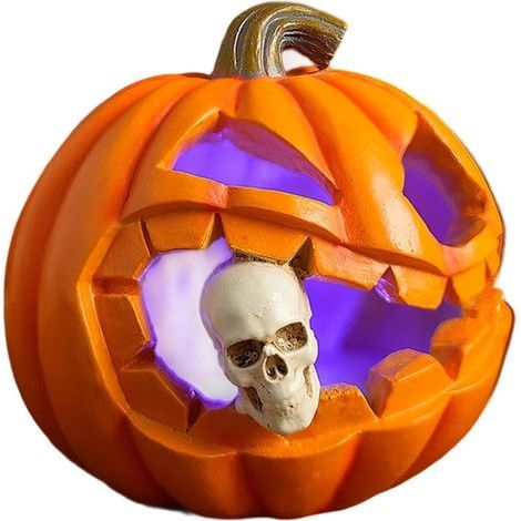 Décorations Halloween Accessoire Effrayant Sculpture Décoration Lampe Crâne Halloween Pour Table Fête Cheminée Rebord Fenêtre Réunion Jardin Maison (1/5)