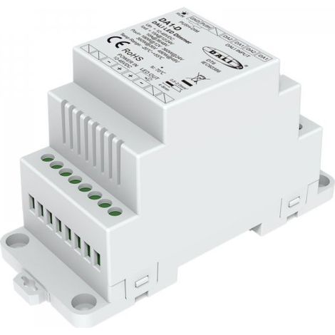 Dimmer DALI Da Guida Barra DIN, 12V 24V 36V 48V 15A, 1 Canale Tensione Costante, Push Dim, DALI-2, PWM 2KHz 8KHz 16KHz, per Strisce LED Monocolore