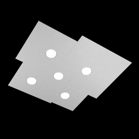 Plafoniera Moderna Plate Metallo Grigio 5 Luci Gx53 (1/5)
