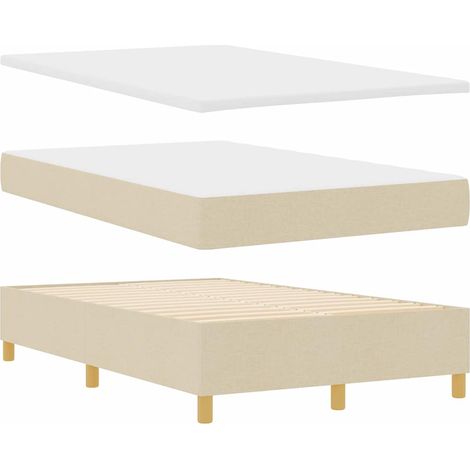 Letto a molle con materasso Crema 120 x 190 cm Tessuto vidaXL (1/5)