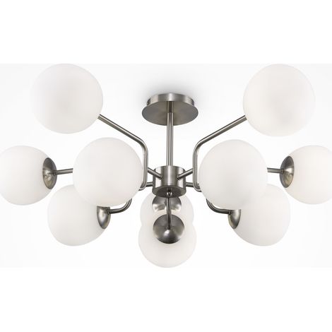 Maytoni Erich Plafoniera Moderna Globo a 10 Luci Nichel E14 (1/4)