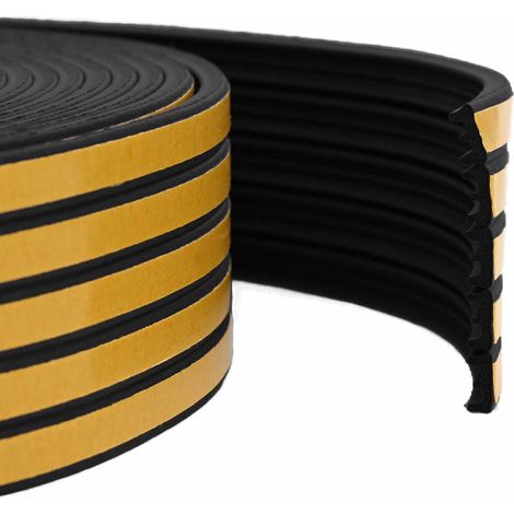joint de fenêtre autocollant Noir 9 x 4 mm 12 m Mousse EPDM (1/5)