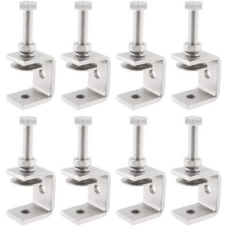 8 Pièces Serre-Joints C en Acier Inoxydable, Réglable Pince en C, Pince C Robuste pour le Travail du Bois, la Soudure, la Réparation Automobile (1/5)
