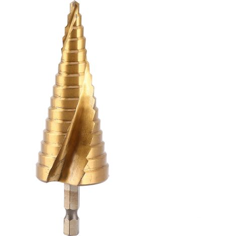 Foret étagé en acier rapide avec poignée hexagonale pour le perçage du bois, 4 mm à 20 mm