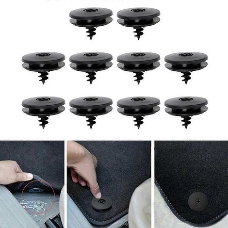 Lot de 10 pinces de fixation universelles pour tapis de sol de voiture, antidérapantes et antidérapantes (1/4)