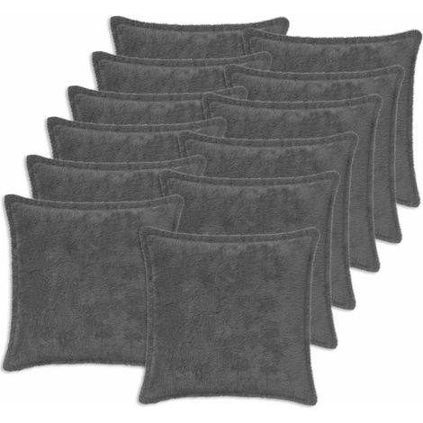 vidaXL Funda de almohada 12 uds. HOUTEN Gris oscuro 50 x 50 cm (1/2)