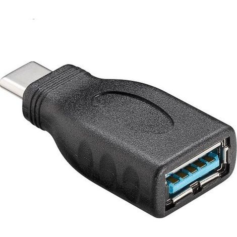 Adaptador USB 3.0 tipo A hembra a USB tipo C macho  Negro (1/4)
