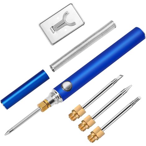 Fer à souder rechargeable, fer à souder bleu standard, 3 types de têtes de fer à souder
