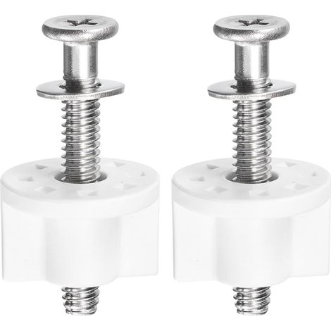 2 Set Toilet Seat Hinge Bolt Screws, M7x47mm Toilet Seat Hinge Fixings for Top Mounting Toilet Seat Replacement Parts Kit (1/5)