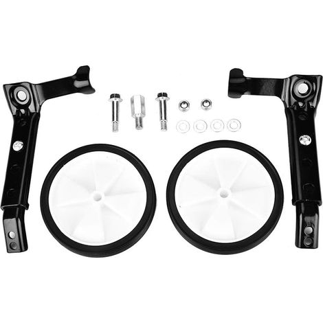 Ej.Life 2 Teile/Satz Universal-Stützräder Gang Schaltung Fahrrad Training Räder Einstellbar für Kinder Fahrräder 16 bis 22 Zoll (Schwarz) (1/5)