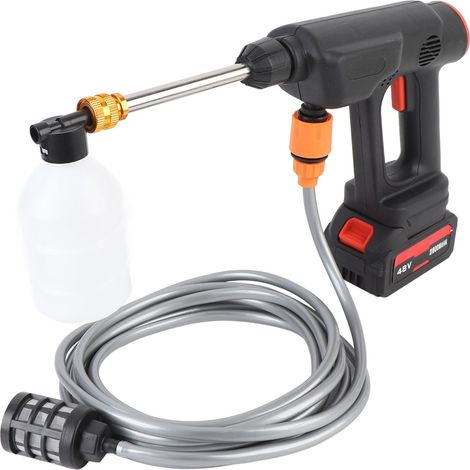 Nettoyeur haute pression sans fil 900 PSI, nettoyeur électrique portatif, buse 6 en 1, batterie 21,8 Ah pour le lavage de voiture et l'arrosage des plantes, prise UE (1/5)