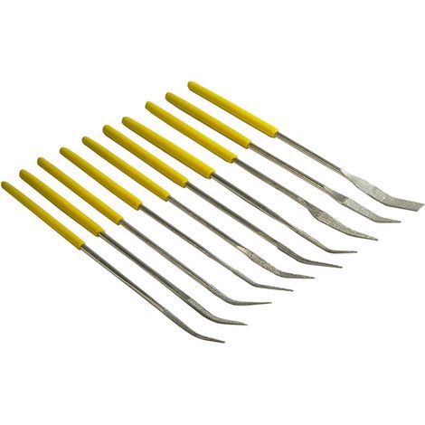Jeu de 10 riffloirs diamantés - 140 mm. - multirex