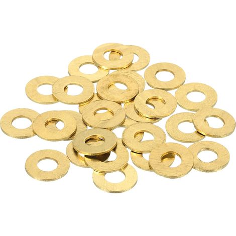 38Pcs Rondelle Métal Plate Laiton, Kit Rondelles M6 Cuivre Rondelles Écrasables Assortiment, 6mm Alésage, 12mm OD, 1.2mm Épaisseur pour Boulons Vis Réparation, Construction (1/5)