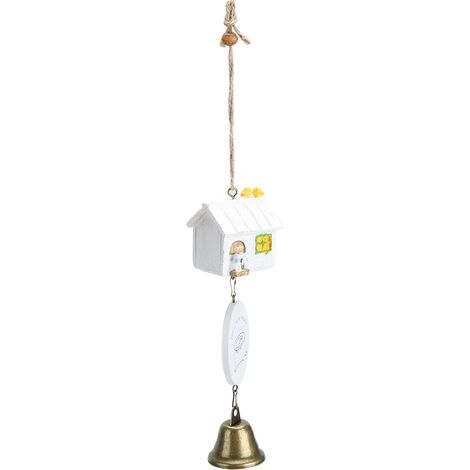 Carillon éolien décoratif en résine, idéal pour décorer une maison, un jardin, une fenêtre ou une cour. Type B Blanc. (1/5)