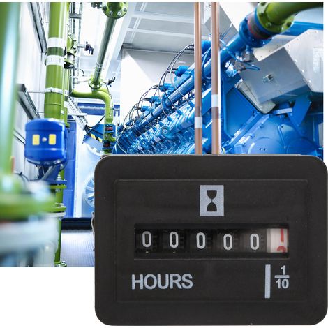 Compteur horaire à quartz 10-80 V AC/DC 99 999,9 heures pour moteur/générateur (1/5)
