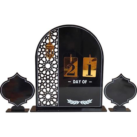 Calendrier de compte à rebours - 20 x 20 x 4 cm - Décoration pour fêtes à proximité - Décoration de l'Avent en acrylique - Calendrier décoratif pour maison, bureau, cheminée, table à manger (1/5)