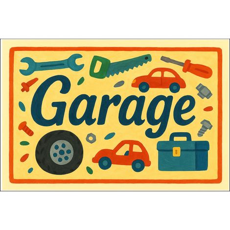 Plaque de porte métal garage (1/2)