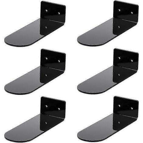 Lot de 6 étagères flottantes à chaussures, présentoirs muraux en acrylique noir pour chaussures et baskets de collection (1/5)