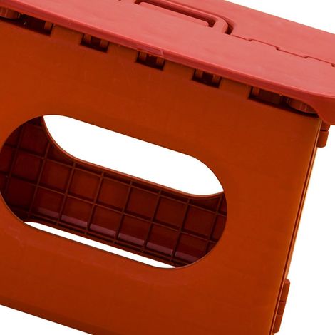 Tabouret pliant en plastique à main, design rétro rouge grand modèle, pour pêche en extérieur, train, enfants et adultes, tabouret bas polyvalent. (1/3)