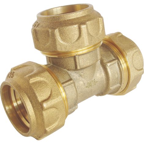 Raccord laiton Té égal Serrage Extérieur pour tube PE Ø25 mm (1/2)