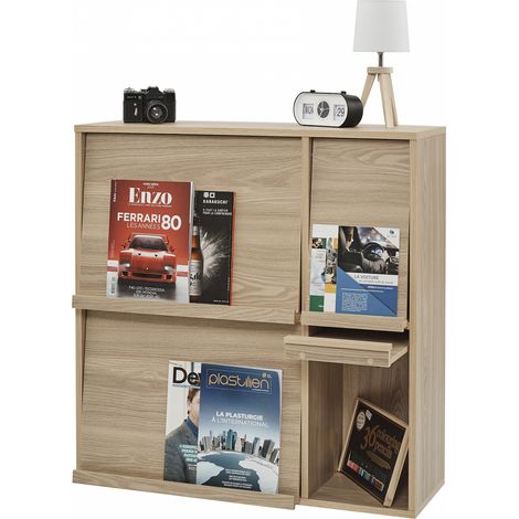 Iris Ohyama, muebles, estantería, estantería de almacenamiento, con 4 puertas, FR-F4 marrón claro, ancho de 33,8 x D89 x h90 cm