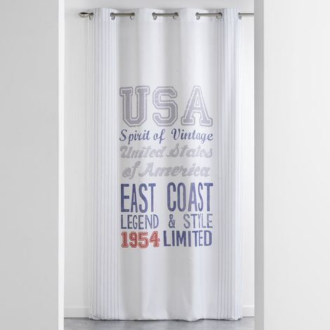 Rideau a oeillets imprime Microfibre East Coast Des.Plage 140 x 260 cm