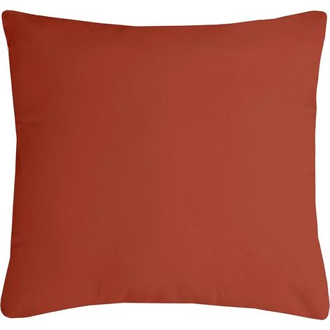 Coussin polyester uni 40 x 40 cm Pop color terracotta (1/3)