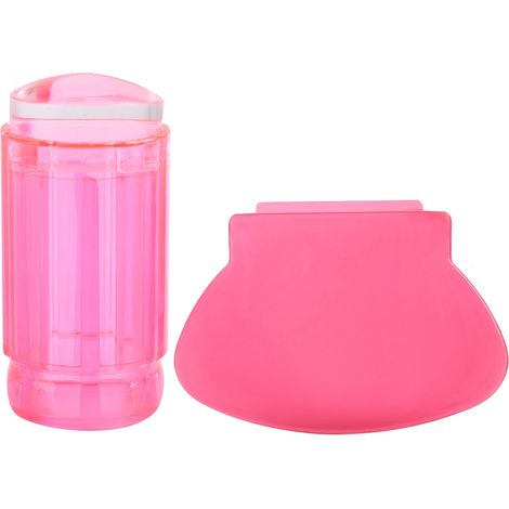 Lot transparent rouge Scraper Tampon Scellé Tête Silicone Outil Ongles Art Vernis (1/5)